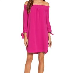 Vince Camuto Stretch Crepe Off the Shoulder Dress